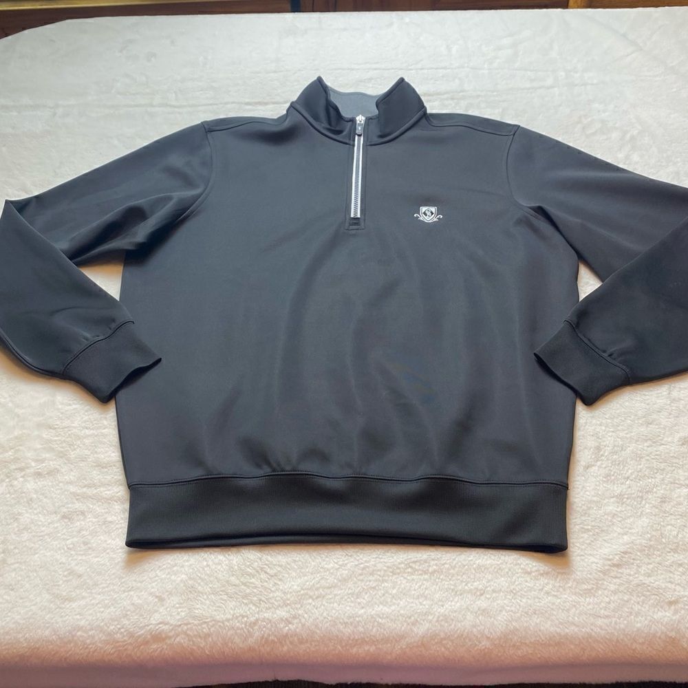 Fairway & Greene F&G Tech Black 1/4 Zip Long Sleeve Pullover Size Medium